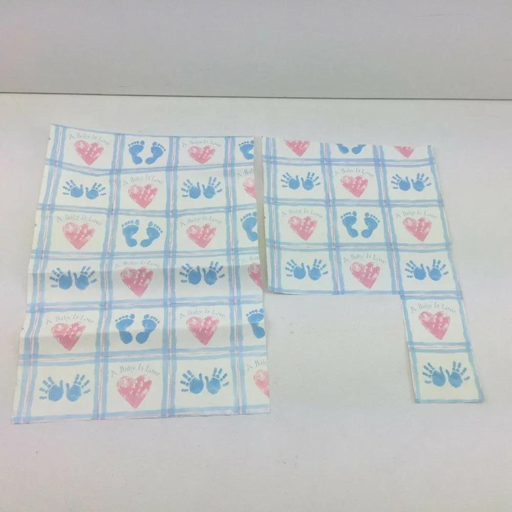 Baby Shower Gender Reveal Neutral Gift Printed Wrapping Paper Present Pink Blue